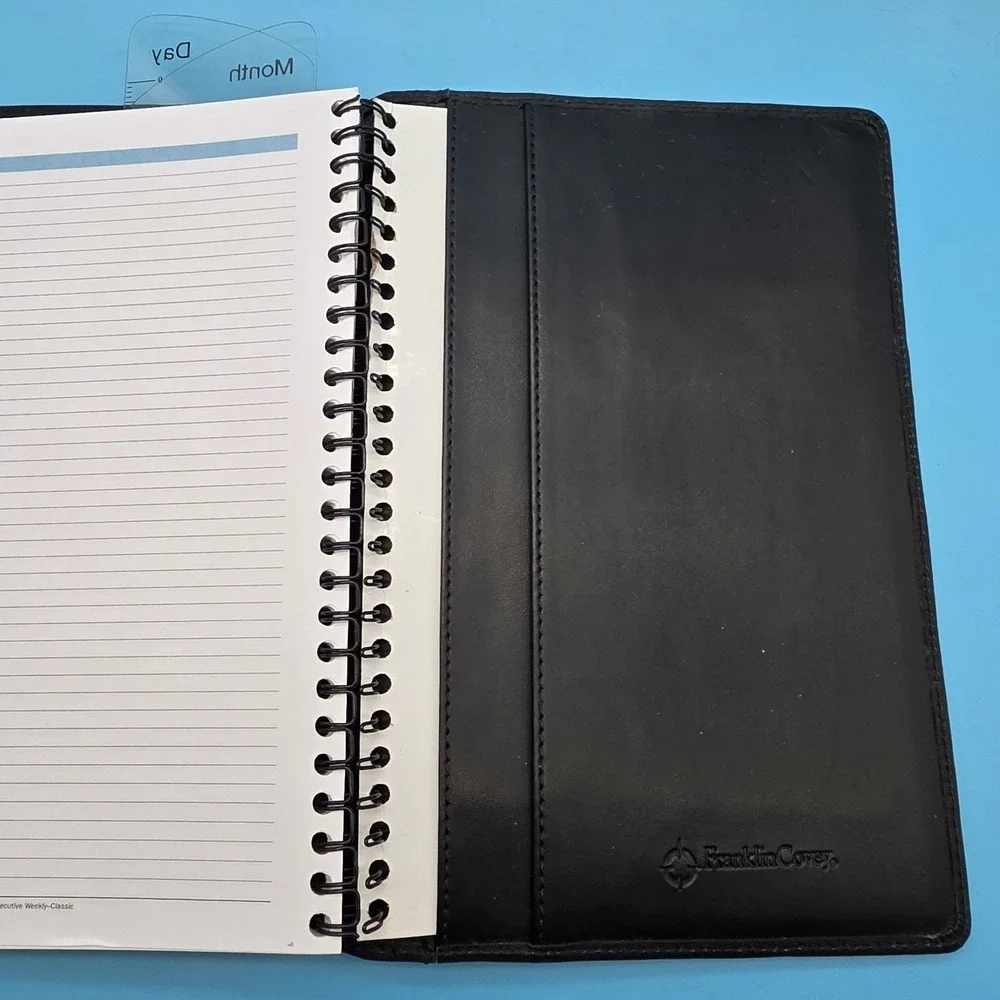 Franklin Covey Leadership Journal Black Leather Cover